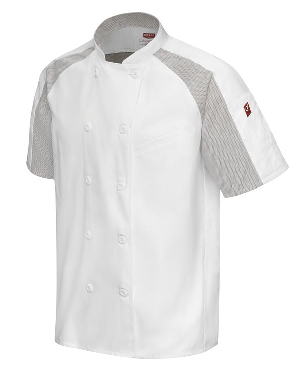 Red Kap Men's Airflow Raglan Chef Coat with OilBlok