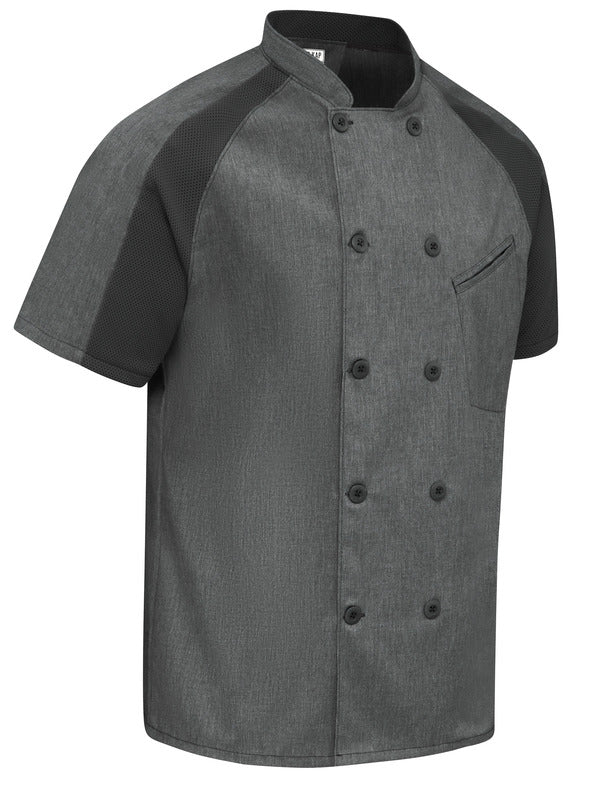 Red Kap Men's Airflow Raglan Chef Coat with OilBlok