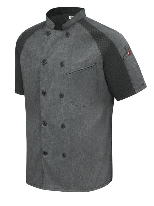 Red Kap Men's Airflow Raglan Chef Coat with OilBlok