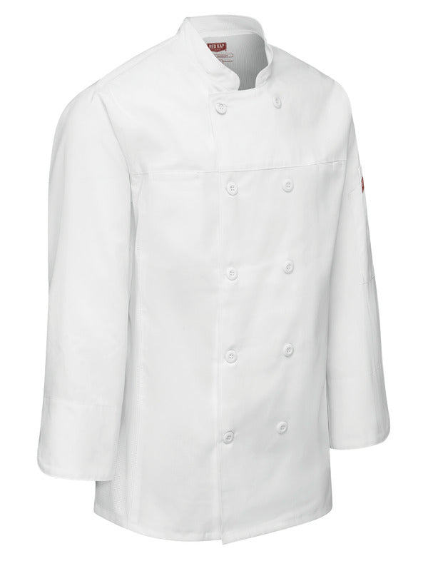 Red Kap Men's Deluxe Airflow Chef Coat