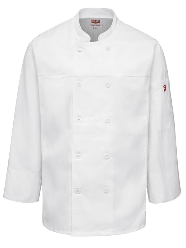 Red Kap Men's Deluxe Airflow Chef Coat