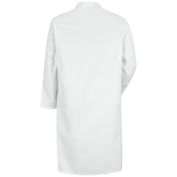 Red Kap Gripper-Front Butcher Frock with Interior Pocket - White