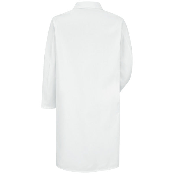 Red Kap Gripper-Front Butcher Frock with Exterior Pocket - White