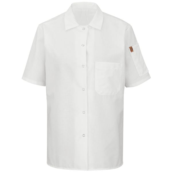 Red Kap Women's Short Sleeve Cook Shirt with OilBlok + MIMIX®