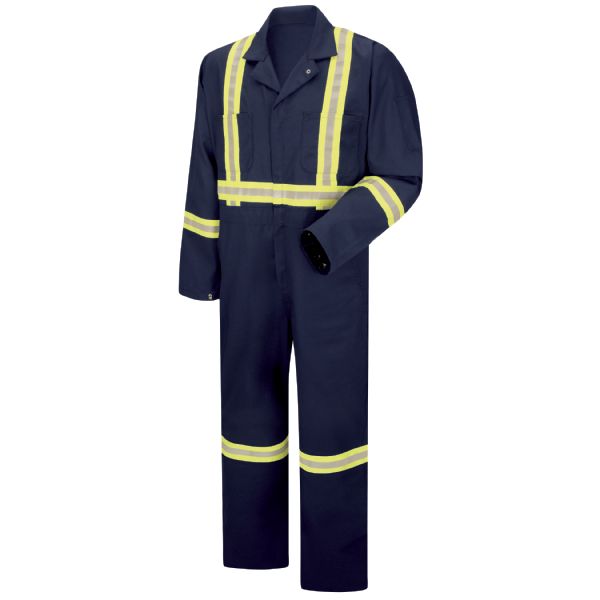 Red Kap Enhanced Visibility Zip Front Coverall - Navy