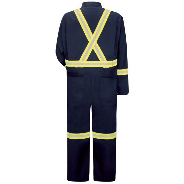 Red Kap Enhanced Visibility Zip Front Coverall - Navy
