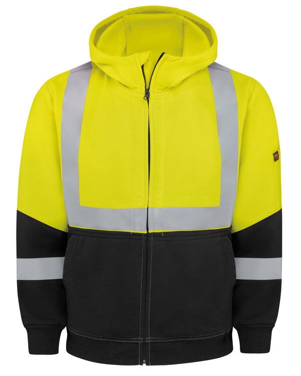 Red Kap Hi-Visibility Performance Work Hoodie - Type R Class 2 - Black & Hi Visibility Yellow
