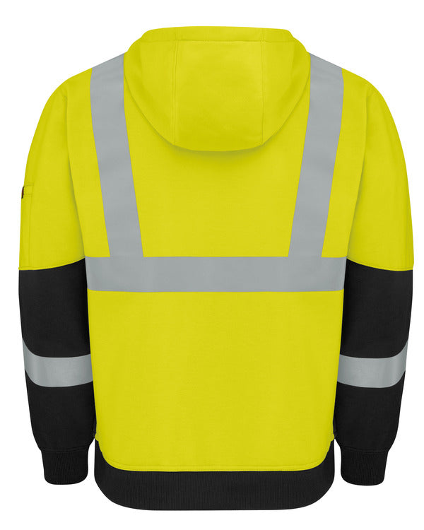 Red Kap Hi-Visibility Performance Work Hoodie - Type R Class 2 - Black & Hi Visibility Yellow