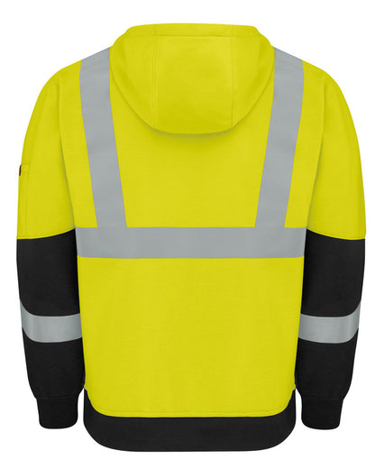Red Kap Hi-Visibility Performance Work Hoodie - Type R Class 2 - Black & Hi Visibility Yellow