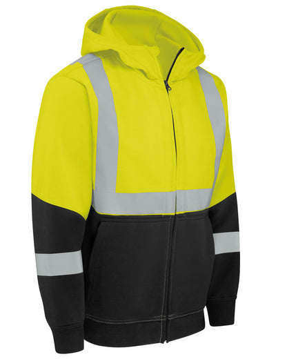 Red Kap Hi-Visibility Performance Work Hoodie - Type R Class 2 - Black & Hi Visibility Yellow