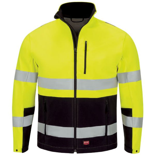 Red Kap Hi-Visibility Soft Shell Jacket - HI VIS/BLACK