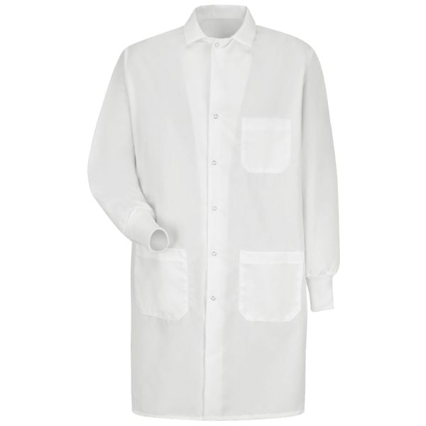 Red Kap Unisex Specialized Cuffed Lab Coat with Interior Pocket - White