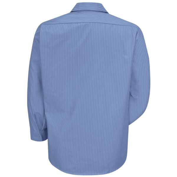 Red Kap Men's Long Sleeve Industrial Stripe Work Shirt - Petrol Blue/Navy Stripe