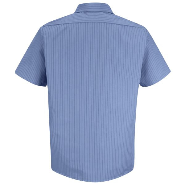 Red Kap Men's Short Sleeve Industrial Stripe Work Shirt - Petrol Blue/Navy Stripe