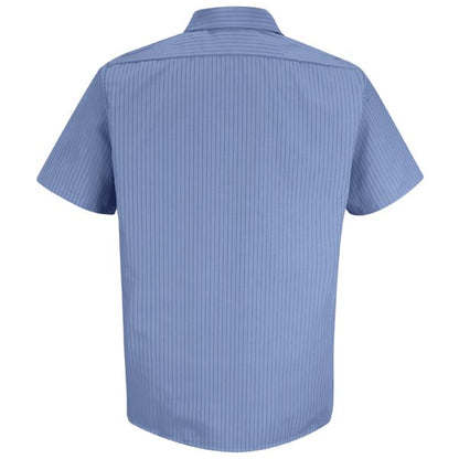 Red Kap Men's Short Sleeve Industrial Stripe Work Shirt - Petrol Blue/Navy Stripe