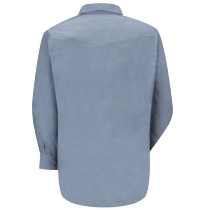 Red Kap Men's Long Sleeve Deluxe Western Style Shirt - Light Blue