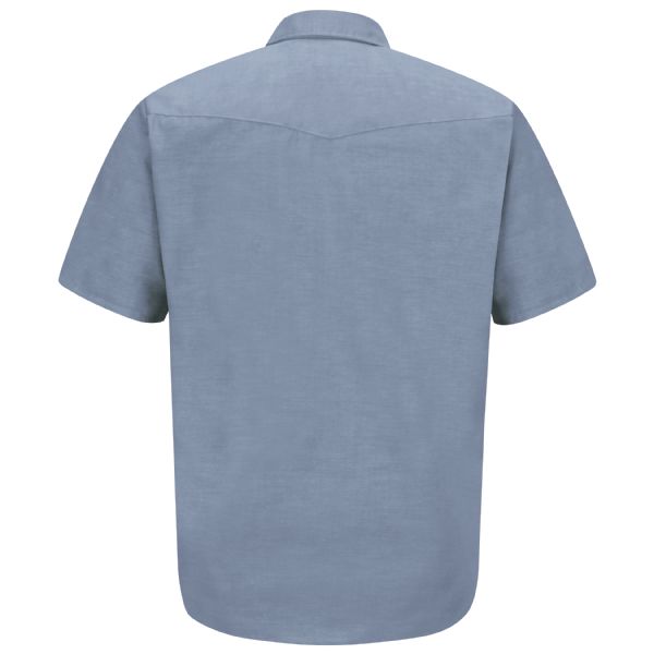 Red Kap Men's Short Sleeve Deluxe Western Style Shirt - Light Blue
