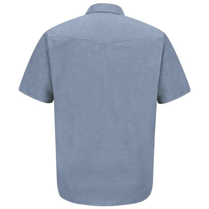 Red Kap Men's Short Sleeve Deluxe Western Style Shirt - Light Blue