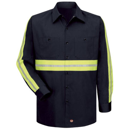 Red Kap Long Sleeve Enhanced Visibility Cotton Work Shirt