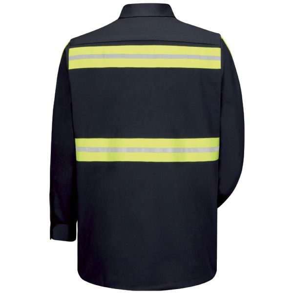 Red Kap Long Sleeve Enhanced Visibility Cotton Work Shirt