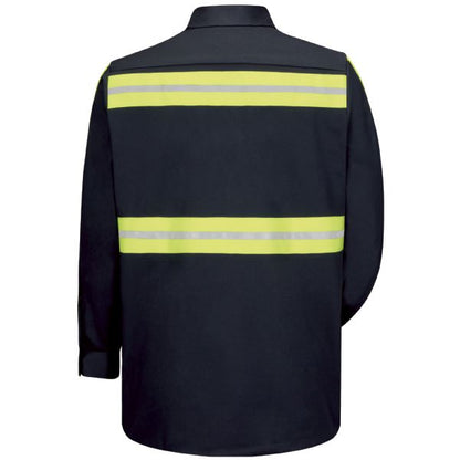 Red Kap Long Sleeve Enhanced Visibility Cotton Work Shirt