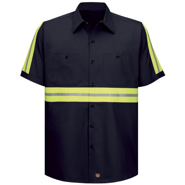 Red Kap Short Sleeve Enhanced Visibility Cotton Work Shirt