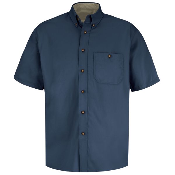 Red Kap Men's Short Sleeve Cotton Contrast Dress Shirt