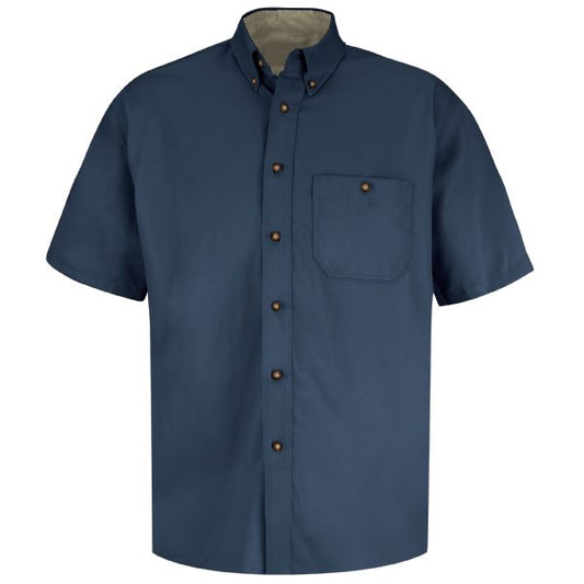 Red Kap Men's Short Sleeve Cotton Contrast Dress Shirt