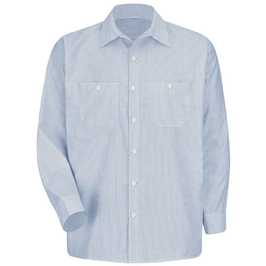 Red Kap Men's Long Sleeve Industrial Stripe Work Shirt - Blue/White Stripe