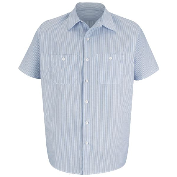 Red Kap Men's Short Sleeve Industrial Stripe Work Shirt - Blue/White Stripe
