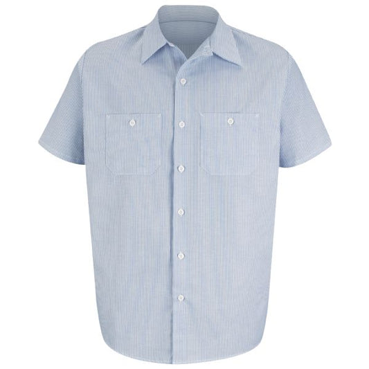 Red Kap Men's Short Sleeve Industrial Stripe Work Shirt - Blue/White Stripe