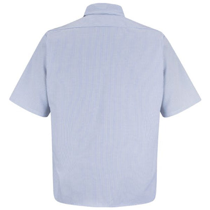 Red Kap Men's Short Sleeve Deluxe Uniform Shirt - White/Blue Pin Stripe
