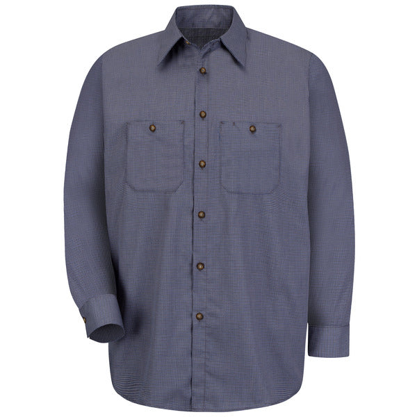 Red Kap Men's Long Sleeve Microcheck Uniform Shirt