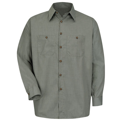 Red Kap Men's Long Sleeve Microcheck Uniform Shirt