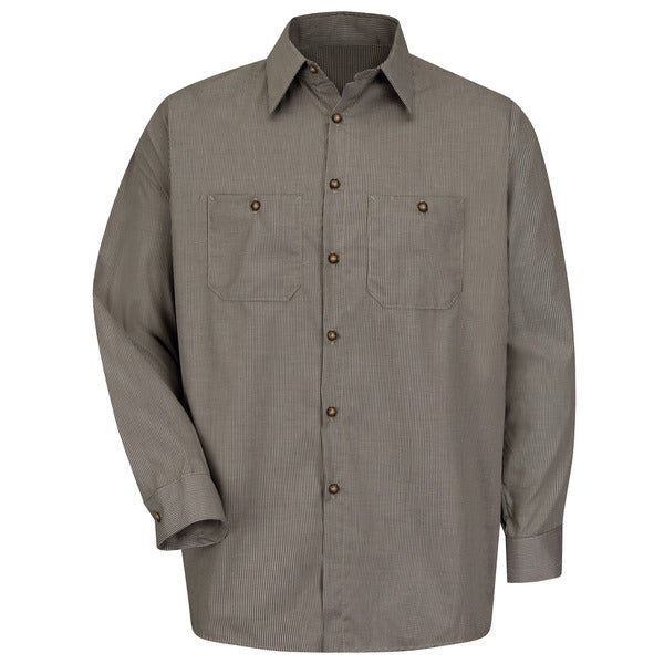 Red Kap Men's Long Sleeve Microcheck Uniform Shirt