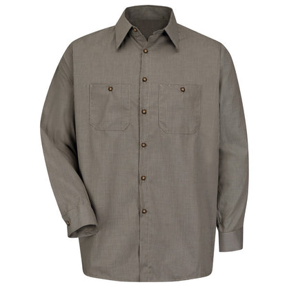 Red Kap Men's Long Sleeve Microcheck Uniform Shirt