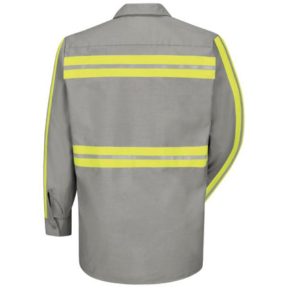 Red Kap Long Sleeve Enhanced Visibility Industrial Work Shirt