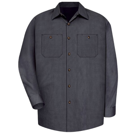 Red Kap Men's Long Sleeve Geometric Microcheck Work Shirt