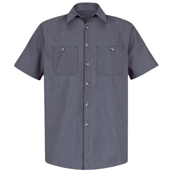 Red Kap Men's Short Sleeve Microcheck Uniform Shirt