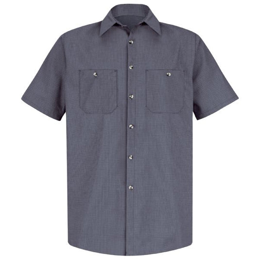 Red Kap Men's Short Sleeve Microcheck Uniform Shirt