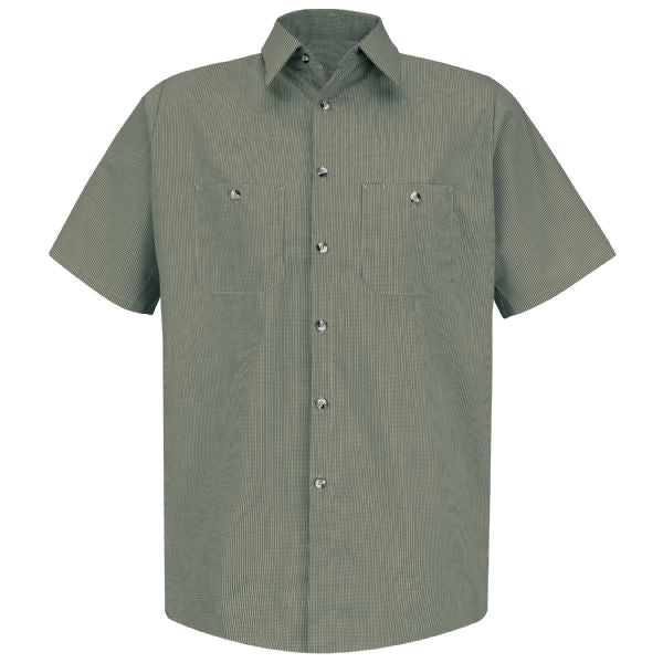 Red Kap Men's Short Sleeve Microcheck Uniform Shirt