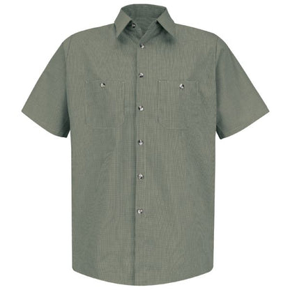Red Kap Men's Short Sleeve Microcheck Uniform Shirt