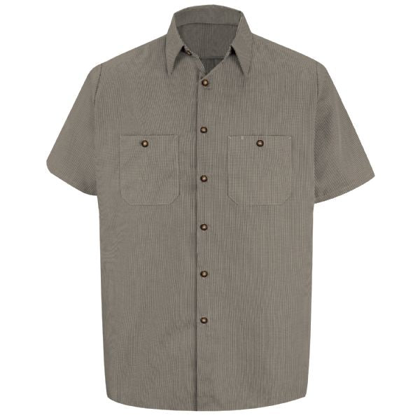 Red Kap Men's Short Sleeve Microcheck Uniform Shirt