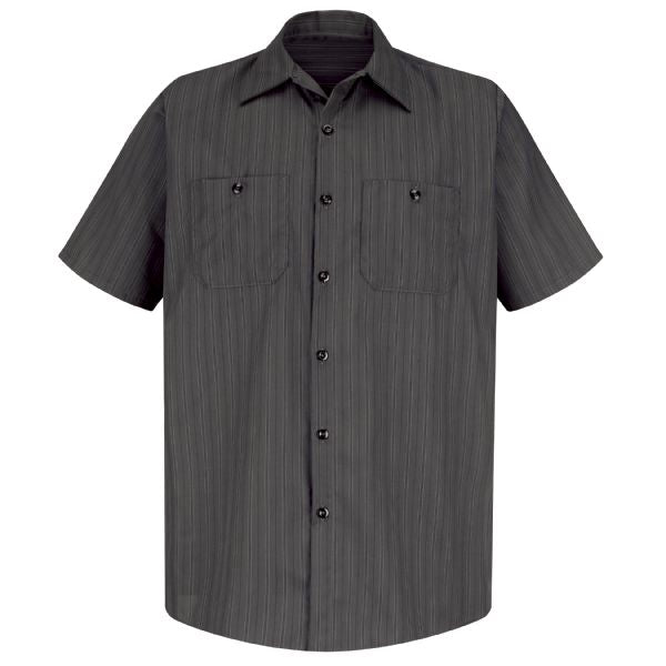 Red Kap Men's Short Sleeve Striped Work Shirt