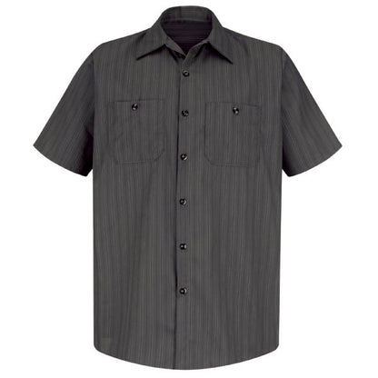 Red Kap Men's Short Sleeve Striped Work Shirt