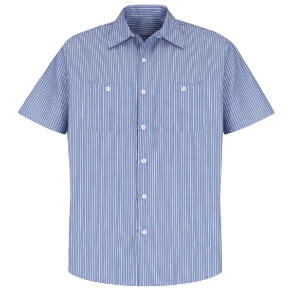 Red Kap Men's Short Sleeve Striped Work Shirt