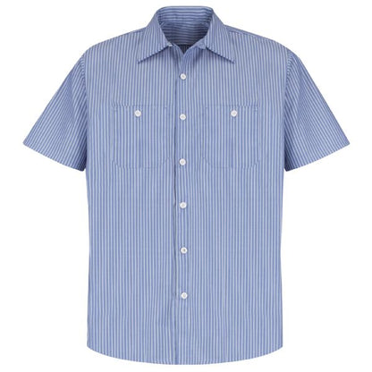 Red Kap Men's Short Sleeve Striped Work Shirt