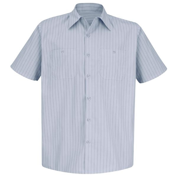 Red Kap Men's Short Sleeve Striped Work Shirt