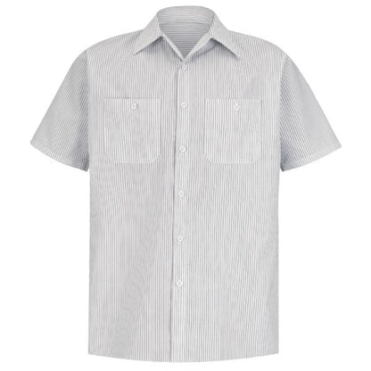 Red Kap Men's Short Sleeve Striped Work Shirt