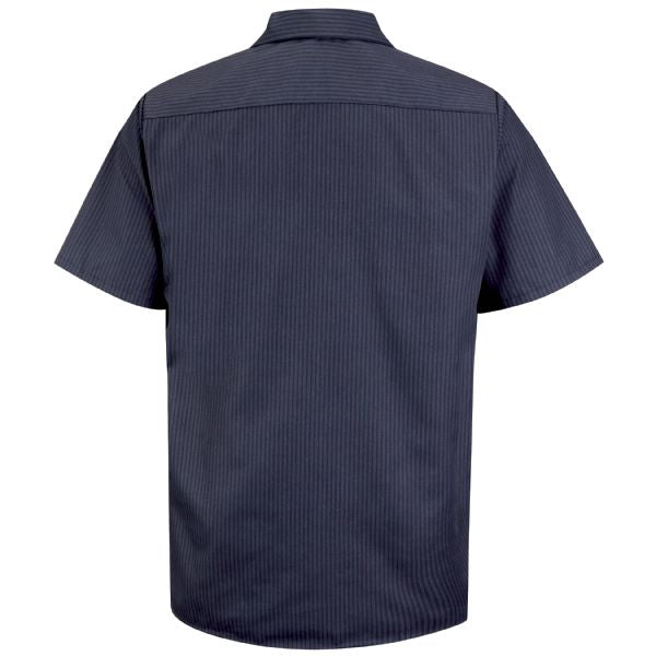 Red Kap Men's Short Sleeve Durastripe® Work Shirt - Navy/Light Blue Twin Stripe